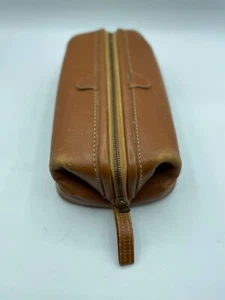 Dopp Original Vintage Brown Real Leather Toiletry Bag Original Literature 1960 - Picture 1 of 17