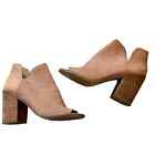 Steve Madden Tala Heeled Perforated Leather Booties Size 8.5