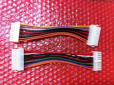 2 ATX 20-Pin Male to 20-Pin Female Adapter Power Supply Cable Connector 7 1/2" - Image 1 of 2