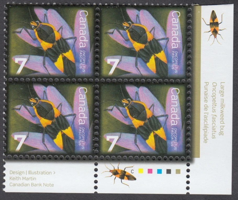 Canada - #2408 Beneficial Insects - Large Milkweed Bug Plate Block - MNH - Image 1 of 1