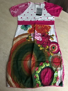"DESIGUAL" PINK & WHITE SUMMER DRESS - SIZE: 11/12 YEARS OLD - Picture 1 of 2