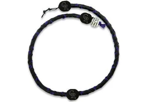 Colorado Rockies Team Color Frozen Rope Baseball Necklace [NEW] Jewelry Leather Cover