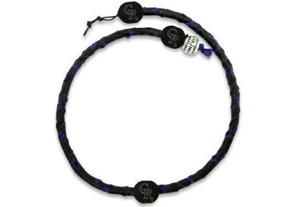 Colorado Rockies Team Color Frozen Rope Baseball Necklace [NEW] Jewelry Leather - Image 1 of 1