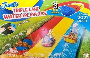 JAMBO Triple Lane Slip, Splash and Slide (ultimo modello) spedizione veloce  - Foto 1 di 1