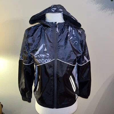 Chaqueta cortavientos Reebok negra gris blanca detalles juvenil mediana (8) nueva con etiquetas Foto 1 de 4