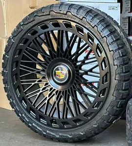24'' Wheels RT Tires Yukon Silverado Tahoe Escalade Sierra Rims XL Satin Black - Picture 1 of 9