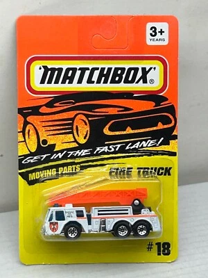 1994 MATCHBOX SUPERFAST #18 METRO FIRE ENGINE LADDER TRUCK NO.5 NEW ON CARD - Image 1 of 3