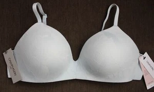 NWT Calvin Klein QF4797 "Form" Wireless, Padded Demi Lace Bra, Light Blue - Picture 1 of 7