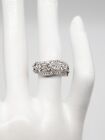 Designer $3000 1Ct Vs G Flower Diamond 18K White Gold 10Mm Wedding Band Ring 5G
