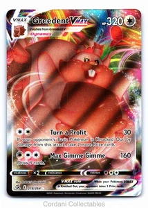 Greedent VMAX 218/264 - Fusion Strike - Pokemon Card - Near Mint - Picture 1 of 2