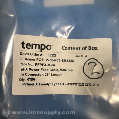 Tempo Lighting PFPFX-M-36 Bag of 2 pFX Power Feed Cables FNFP - Image 1 of 4