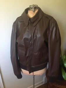 Typ A-2 Lederjacke Air Force 80er Flight Apparel Industries INC. Herren Gr. 40 - Bild 1 von 10