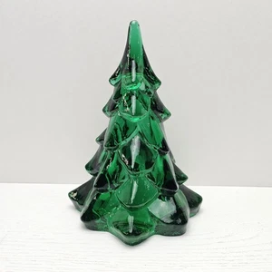 Vintage 2005 Fenton großer 7,5" Smaragd Kunst Glas Baum Original Aufkleber & Logo - Bild 1 von 6