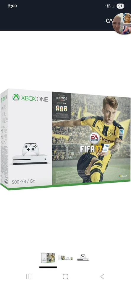 Microsoft Xbox One S FIFA 17 500GB White Console - Image 1 of 1