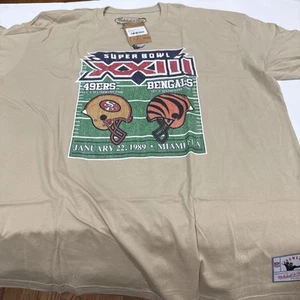 Mitchell Ness Super Bowl XXIII 49ers Bengals throwback T-shirt 2XL New - Picture 1 of 9