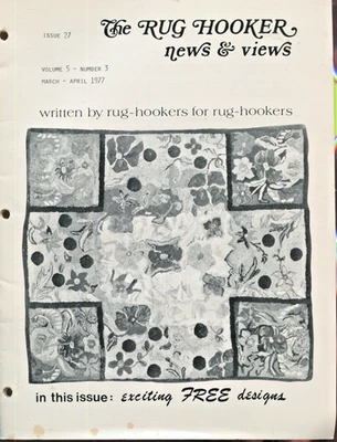#27 The Rug Hooker News & Views Mar 1977 Hooking Magazine Instruções Padrão - Imagem 1 de 2