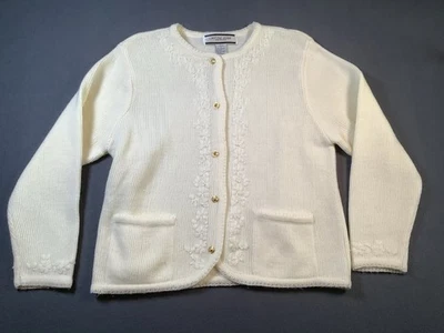 Cárdigan Crystal Kobe Petite Talla Mediana Blanco Dorado Botones Caja W Foto 1 de 4