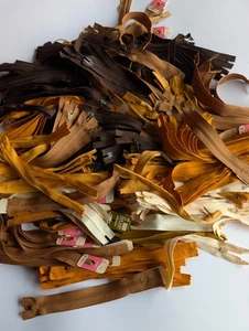 RESTPOSTEN ~ 343 verschiedene gelb/orange/braun VINTAGE geschlossene Reißverschlüsse alle 7 Zoll - Bild 1 von 6