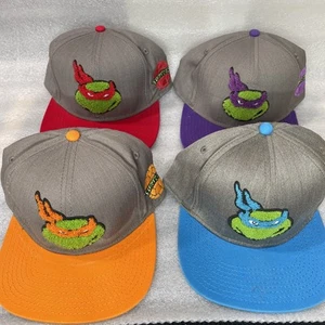 TMNT Nickelodeon Snapback Hats Lot Leonardo, Donatello, Raphael and Michelangelo - Picture 1 of 15