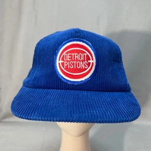 Vintage Detroit Pistons Cord Snapback Mütze 90s NBA Licensed Blau Cap Retro - Bild 1 von 10