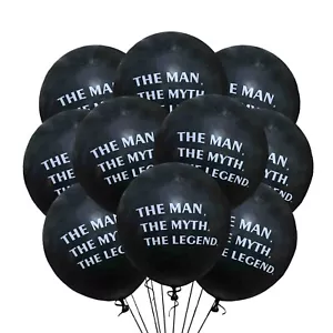 6 Count The Man Myth Legend Balloons 12" Men's Birthday Dad Husband Grandfather - Picture 1 of 2