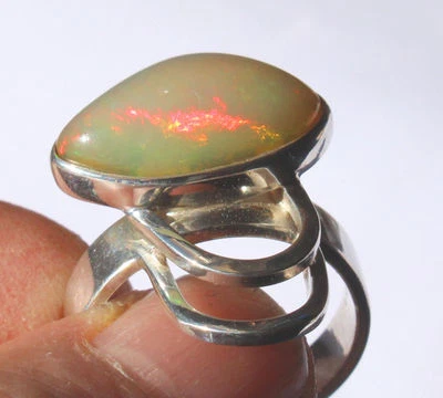 Echter Welo Opal 5.45 Karat 950er Silberring Größe 19,7 mm Unikat - Bild 1 von 4