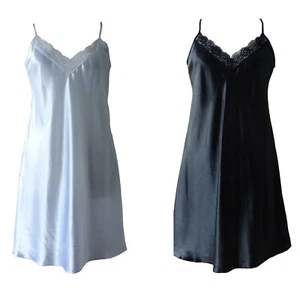Ladies Chemise/Petticoat/Slip Satin & Lace White Length 30" Size 10 & 14 - Picture 1 of 4