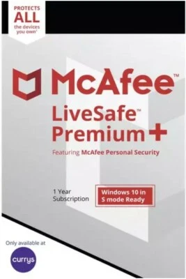 MCAFEE LiveSafe Premium - 1 year for unlimited devices RRP-£79.99 - Image 1 of 2