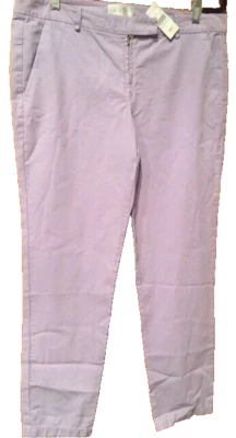 NUEVO CON ETIQUETAS $196 ALC A.L.C. Pantalones al tobillo delanteros planos de algodón DANNY lavanda talla 10 #1691 Foto 1 de 3