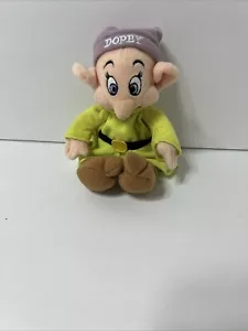 Disney Store 8” Plush Mini Bean Bag Dopey Snow White And The Seven 7 Dwarfs - Picture 1 of 13