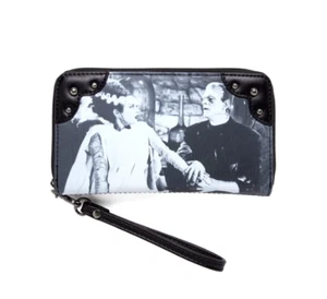Billetera Rock Rebel Bride Of Frankenstein Universal Monsters negra con cremallera - Imagen 1 de 3