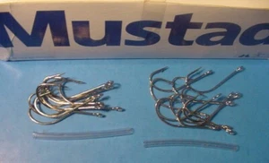 20 Mustad 4/0 O'Shaughnessy Spinnerbait Trailer Hook Needle Point +Tubing 91707N - Picture 1 of 6