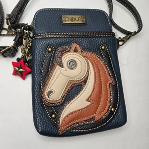 Chala Western Horse Purse Navy Adjustable Crossbody or Hand Strap Cell Phone Bag - Picture 1 of 10