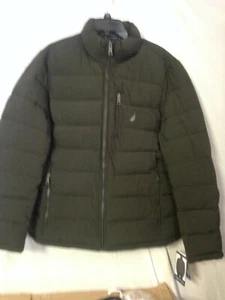 Nautica Men's Stretch Puffer Jacket - Dark Olive - Size: Large Brand New - Picture 1 of 6