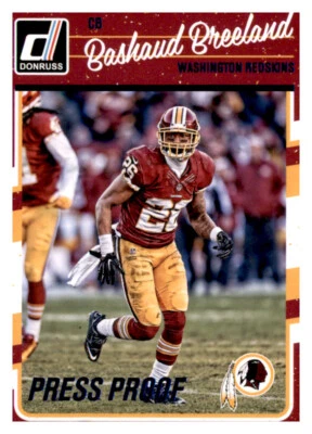 2016 Donruss Blue Press Proof Bashaud Breeland PWE Insert Parallel Redskins #300 - Image 1 of 2