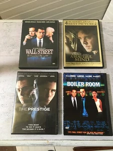 Lot Of 4 DVDs Wall Street Boiler Room Beautiful Mind Prestige 772 - Picture 1 of 5