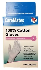 CareMates Cotton Glove SMALL/MEDIUM 1 Pair - Picture 1 of 2