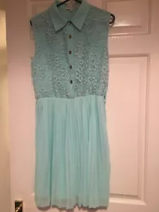 Diffuse Dress Size 10 Sheer Pleated Light Green Wedding Occassion Party Xmas - Picture 1 of 7