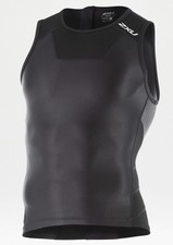 New 2XU Men X-Vent Rear Zip Tri Singlet LARGE Black Triathlon Run Triathlon Top