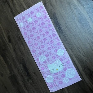 Sanrio Pink Hello Kitty Rose Floral 100% Cotton Hand Face Towel NEW 14" x 36" - Picture 1 of 4