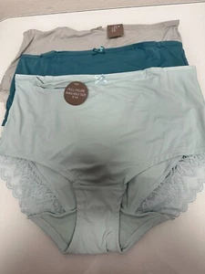 Secret Treasure Nylon Damen 3er Pack Slip Höschen Vollfigur Größe 10-13 Neu BB - Bild 1 von 10