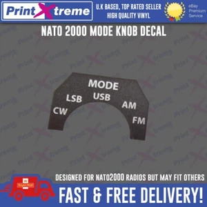 NATO 2000 cb radio MODE STICKER piastra frontale decalcomania lunetta autoadesiva FM AM USB CW - Foto 1 di 6