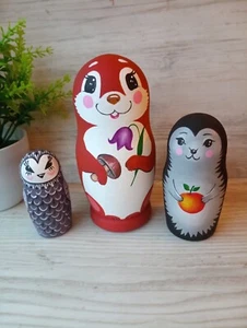 Nistpuppen für Kinder Eichhörnchen Igel Eule Nistpuppen Tiere pädagogisch - Bild 1 von 9