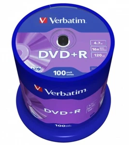 Verbatim 43551 DVD+R AZO 4,7 GB 16X plata mate - paquete de 100 - Imagen 1 de 1