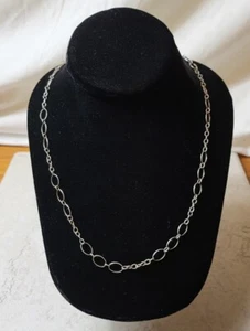 Elegante collar de cadena Figaro de plata esterlina 925 italiano de 18 - Imagen 1 de 4