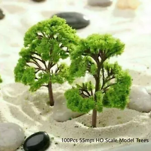 100pc 55mm HO Scale Model Trees Train Railroad Wargame Park Landscape Scenery - Picture 1 of 14