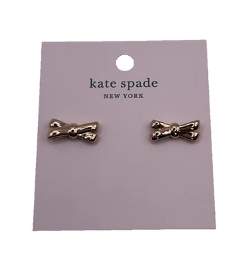 Kate Spade Earrings Rose Gold Tone Double Bow Stud Earring Womens Jewelry Gift - Image 1 of 3