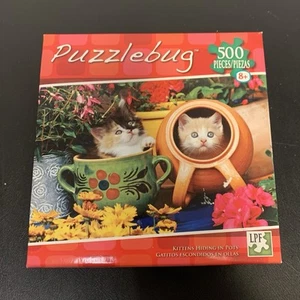 Puzzlebug Deluxe *Kittens Hiding In Pots* 500 piece Jigsaw Puzzle 18”x11” - Picture 1 of 5