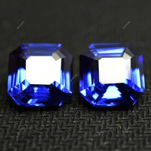18.00 Ct Flawless Ceylon Blue Sapphire Loose gemstone Square Cut Jewelry Making - Picture 1 of 8