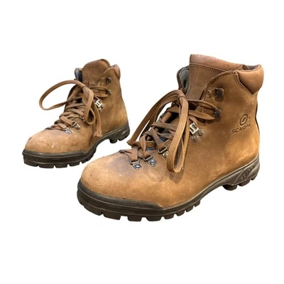 Botas compactas de caminhada italianas de couro Scarpa 60847 BXD tamanho 41 EUA 8 shywalk masculinas - Imagem 1 de 4